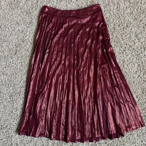 Gilli metallic pleated midi skirt